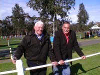 International footy proponents Brian Dixon and Ron Barassi International footy proponents Brian Dixon and Ron Barassi